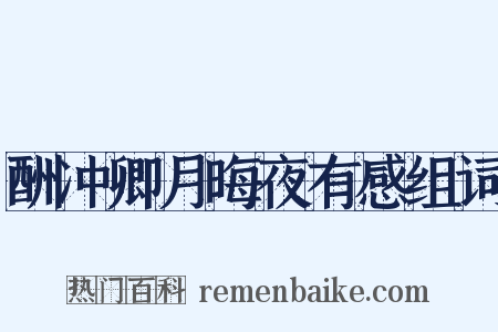酬冲卿月晦夜有感组词是什么意思的图片